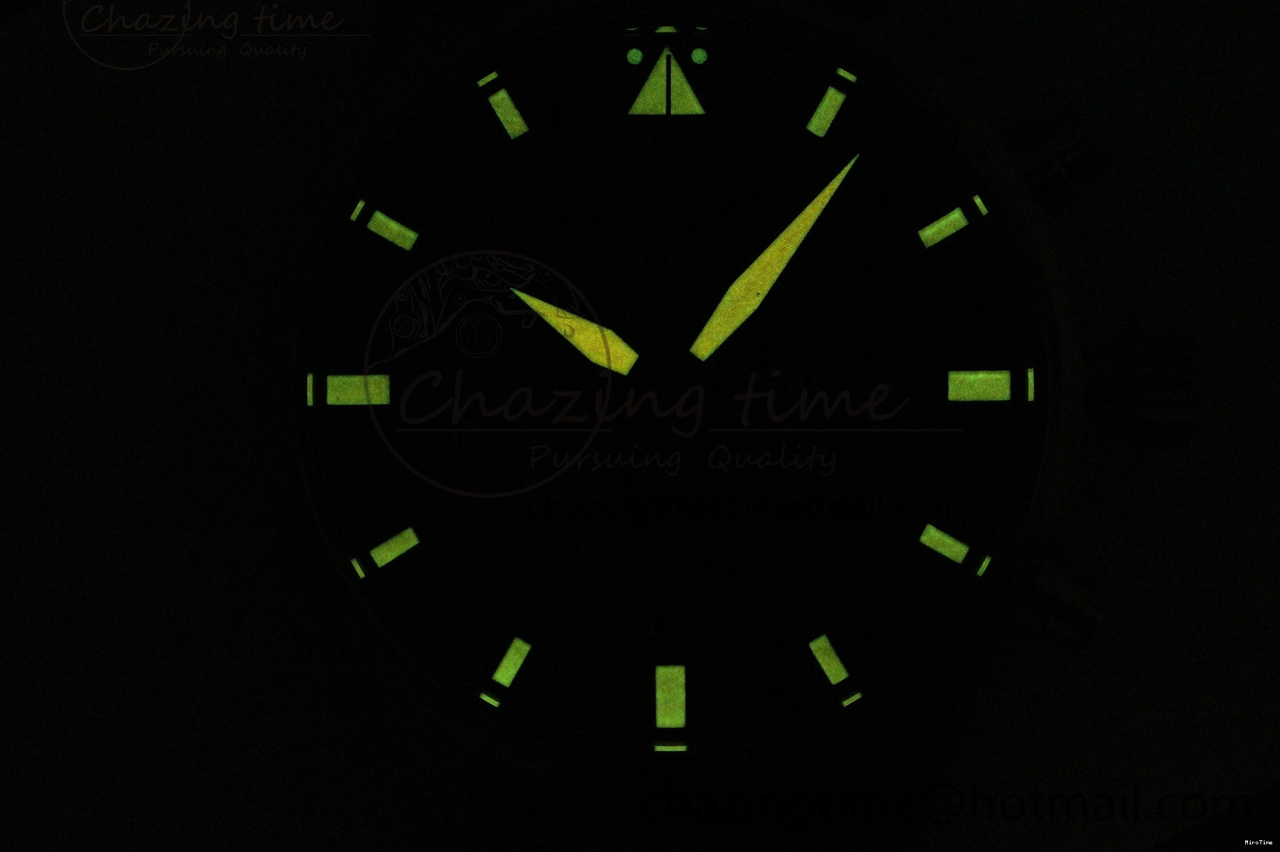 MIROTIME 0118 Pilot Chrono SS AZF 1:1 Best Edition Black Dial Orange Markers on Brown Leather Strap A EasyCare 7065